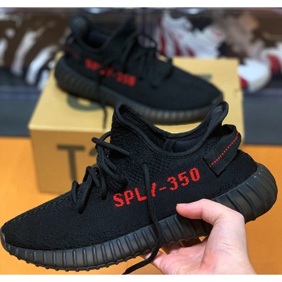 Yeezy 350 best sale preto e vermelho