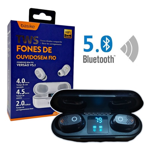 Fone Ouvido Sem Fio Bluetooth 5.1 Tws Gamer Original Basike FON-6740 - Inova