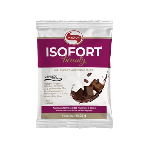 Kit 2X: Isofort Beauty Whey Protein Cacau Vitafor 25g