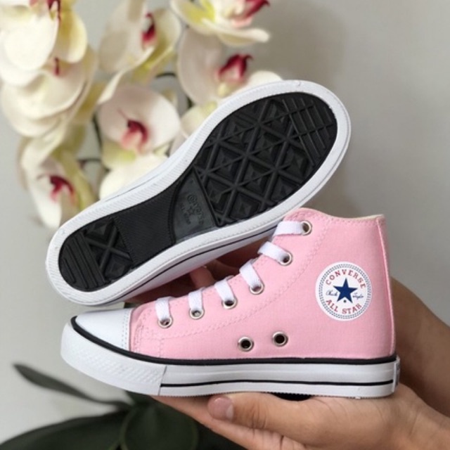 Tênis Infantil Converse All Star Cano Alto Rosa Claro Clássico na  EuroBabyKids