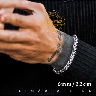 Pulseira Bracelete Aço Cirúrgico 316l Trançado Modelo Palmeira