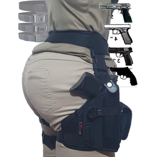 Kit Cinto Grosso com protetor Lombar macio com Fivela resistente e Coldre Coxa Robocop