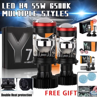 (Presentes Gratuitos) Y9 Y6 Super Brilhante Faróis De Carro H4 Hi/Lo Alta Potência 55W 16000Lm Mini Projetor Lente Led Farol De Motocicleta