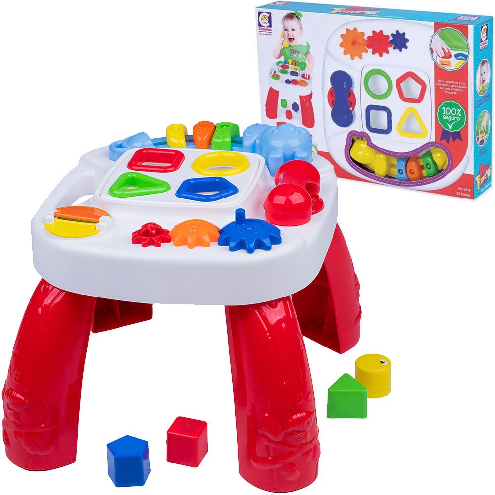 Mesa Infantil Didatica Divertida Play Time Vermelha Cotiplas