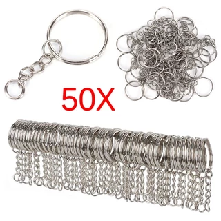 Chaveiro Porta-Chaves Em Branco Com Revestimento De Prata Split Ring Femininos Homens Chaveiros Acessórios
