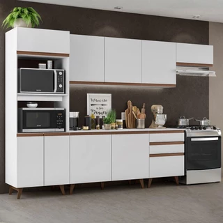 Cozinha Completa Madesa Reims 320001 com Armário e Balcão - Branco em Oferta na Shopee
