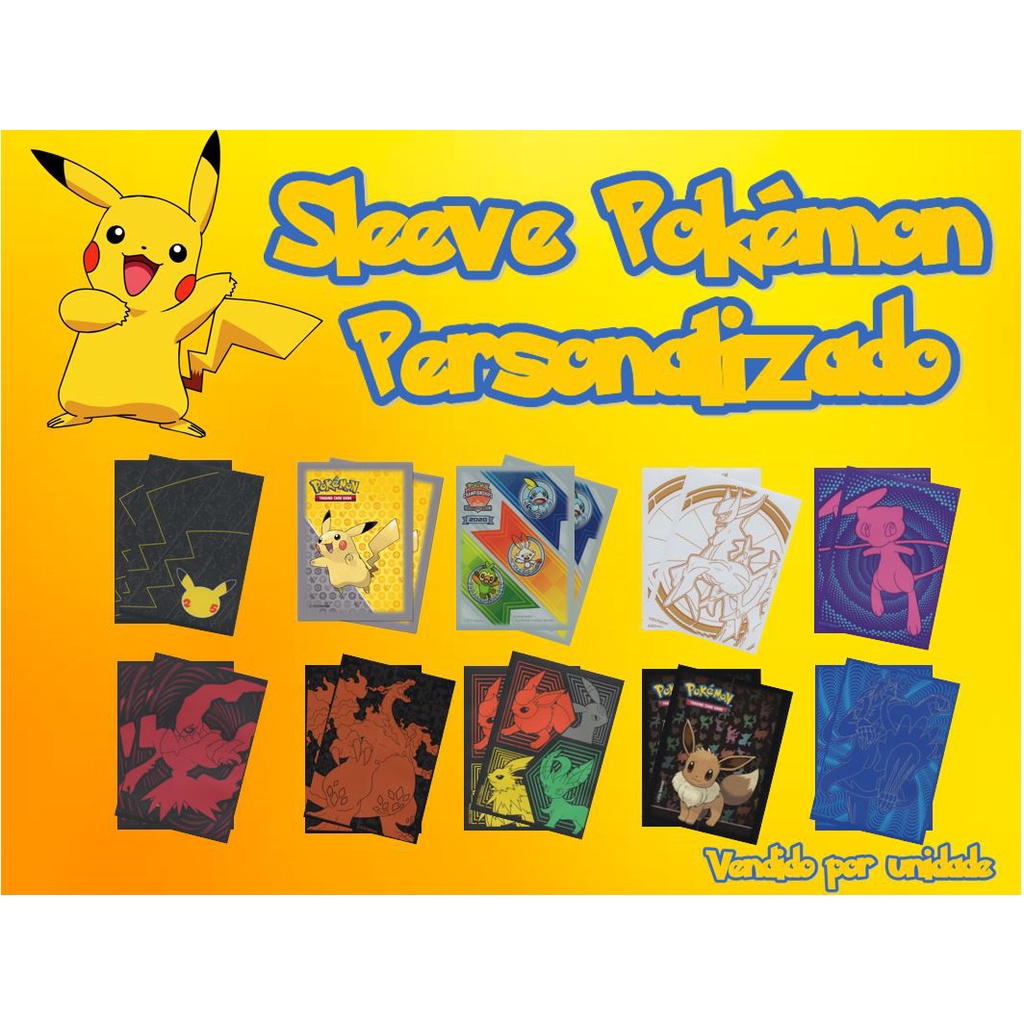 Sleeves Unitários Pokémon Protetor de Cartas - Diversas Estampas - Semi Novos para Coleção e Proteção de Cartas