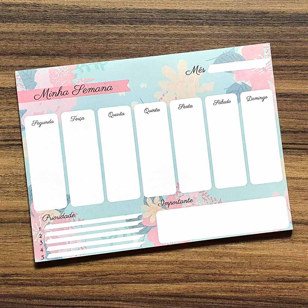 bloco planner semanal florido A5 com 24 folhas | Shopee Brasil