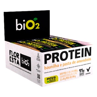 Barra de Proteína Sabor Baunilha e Pasta de Amendoim Bio2(Cx c/ 12 un de 45g)