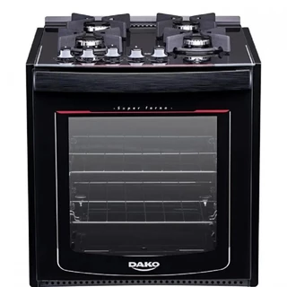 Fogão Embutir 4 bocas Dako Preto com mesa de vidro Dako Glass - Bivolt