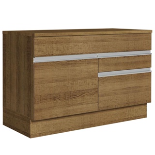 Balcão Gabinete de Pia 120 x 60 cm 1 Porta 2 Gavetas Rustic (Com Tampo) Glamy Madesa