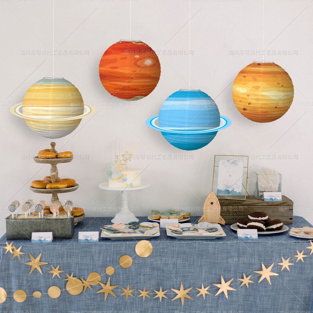 Oito Planetas Lanternas De Papel Planeta Tema Festa De Feliz Aniversário Decoração Kids Outer Space Birthday Party Do Sistema Solar