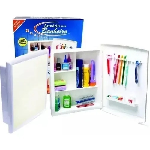 Armário Para Banheiro 42x34 C/ Espelho Fixável Na Parede Top cores