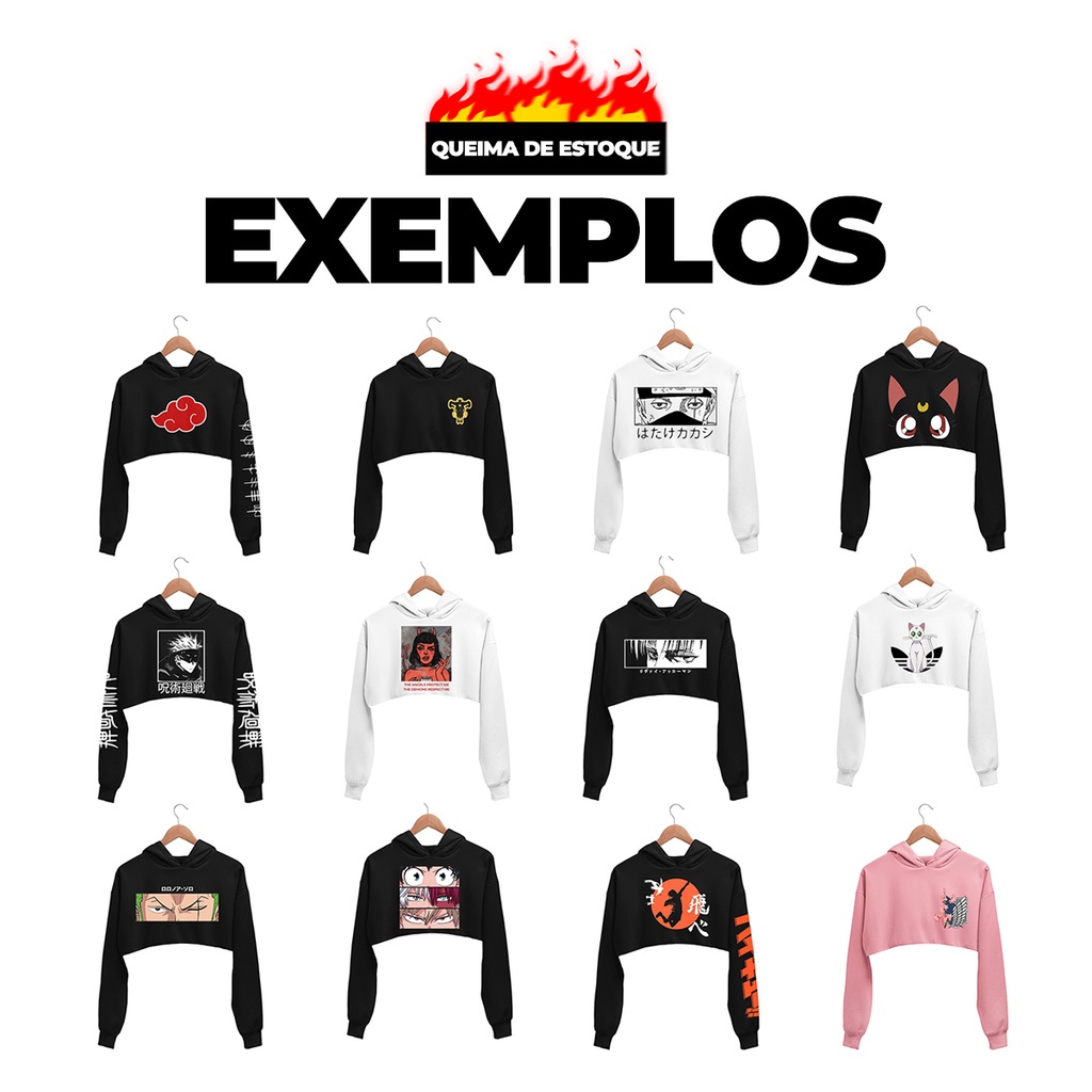 Queima de Estoque Cropped Moletom Bazar promoção Estampa Aleatória