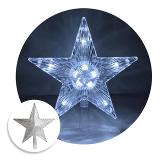 Estrela Ponteira Pisca De Led Enfeite Topo Arvore De Natal 24cm