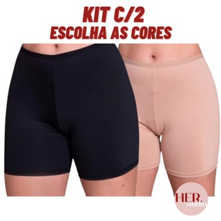 Kit 2 Short Anágua Liso Segunda Pele Feminino