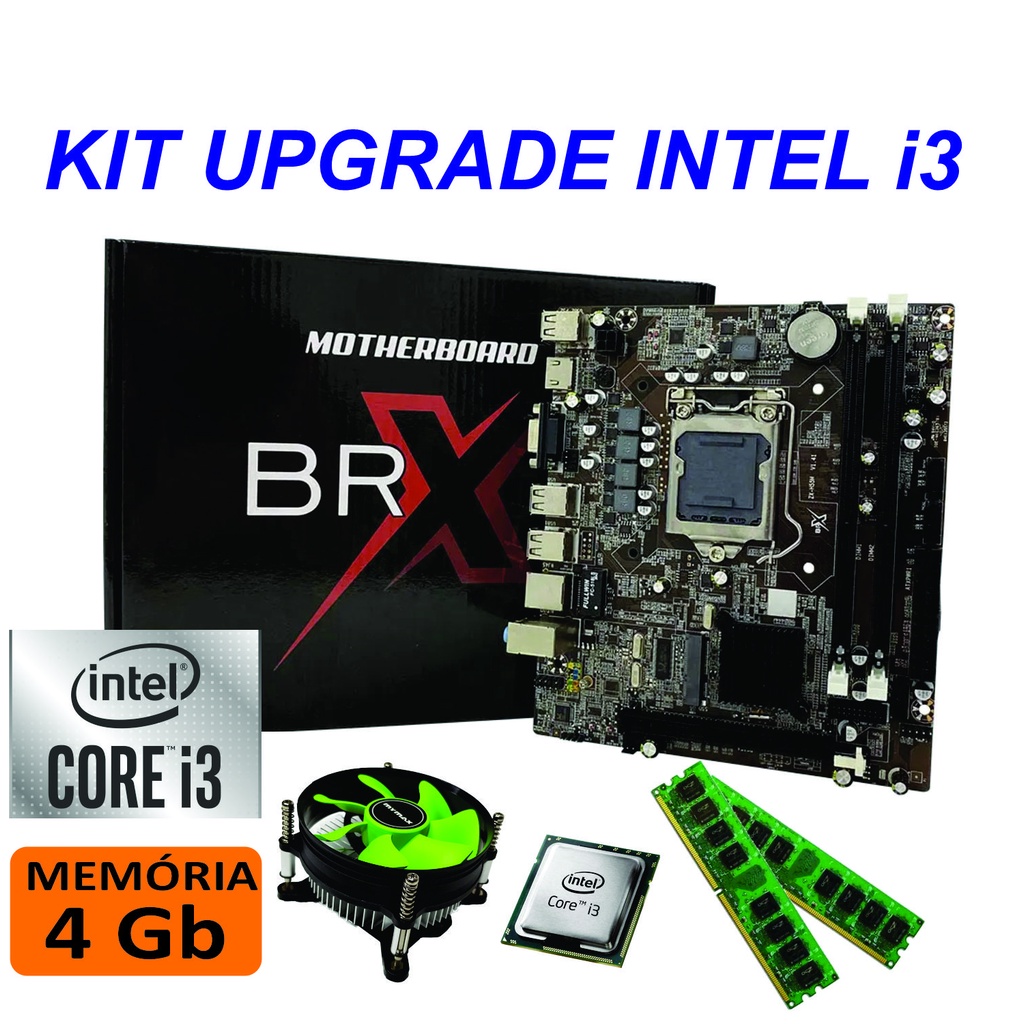 Kit Upgrade Intel i3 2,9ghz Placa Mãe H55 1156 Memória 4gb Ddr3 ...