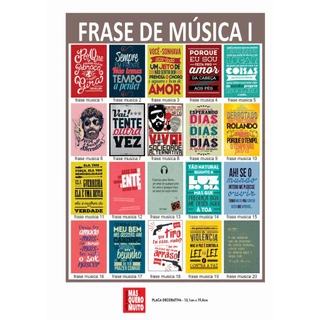FRASE DE MUSICA 01 a 50 - Placa decorativa - Quadro parede & decoração - Presente