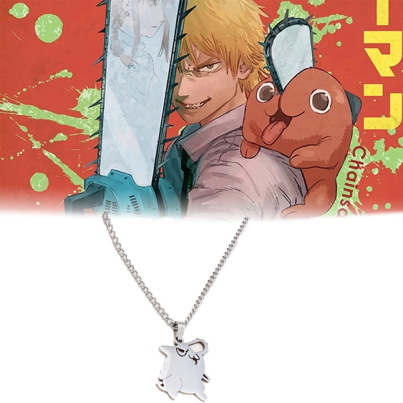 Anime Motosserra Homem Cosplay Pochita Colar Metal Pingente Gargantilha Correntes Colares Jóias Acessórios Para Homens Mulheres
