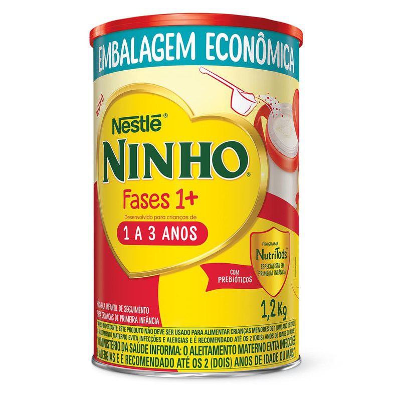 Fórmula Infantil Nestlé Ninho Fases 1+ 1,2 Kg - 1 a 3 anos | Shopee Brasil