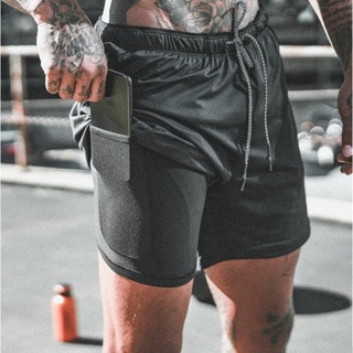 Shorts Masculino 2 em 1 Corrida Forrado