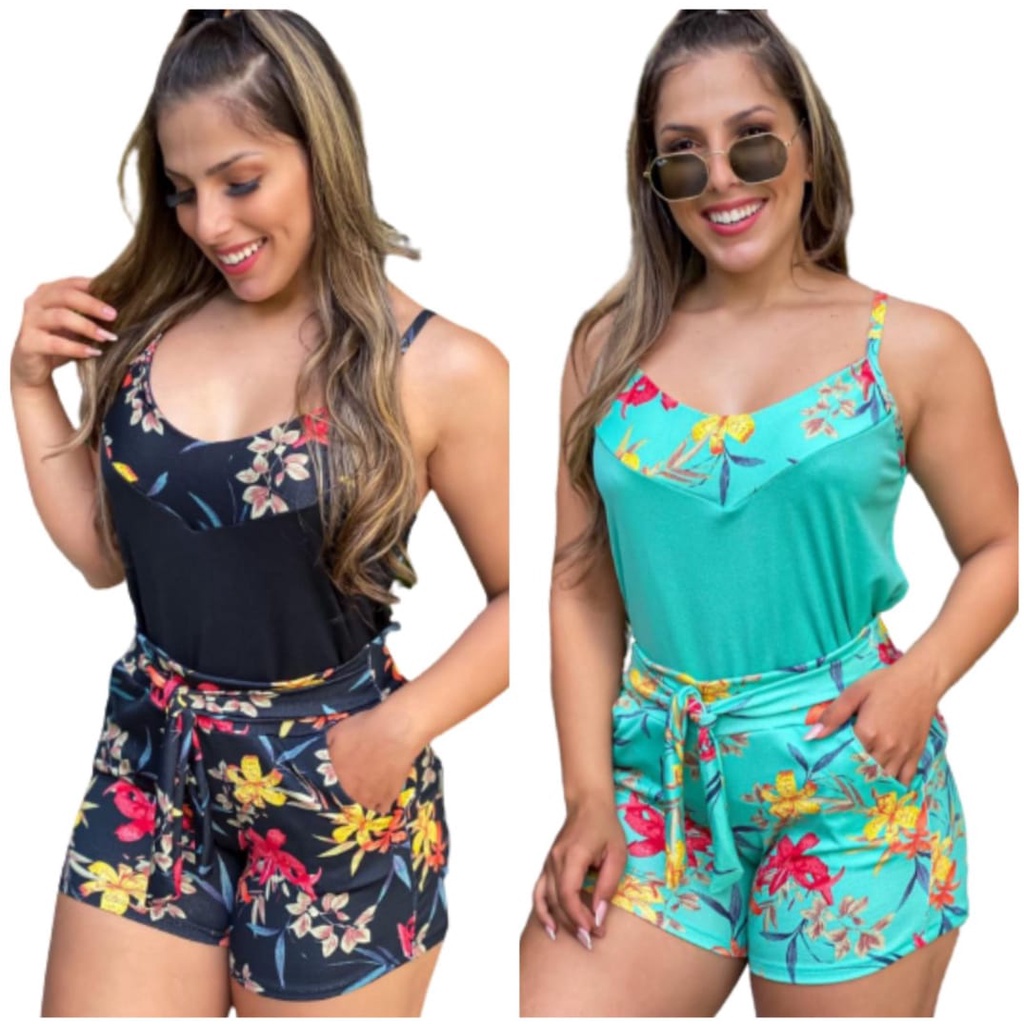 Conjunto Feminino Plus Size Liso Blusa e Shorts BGO Company - Loja