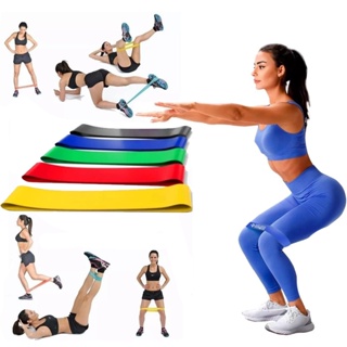 Kit 5 OU 3 Faixas Mini Band Exercícios Multifuncional Yoga Fisioterapia e Treino