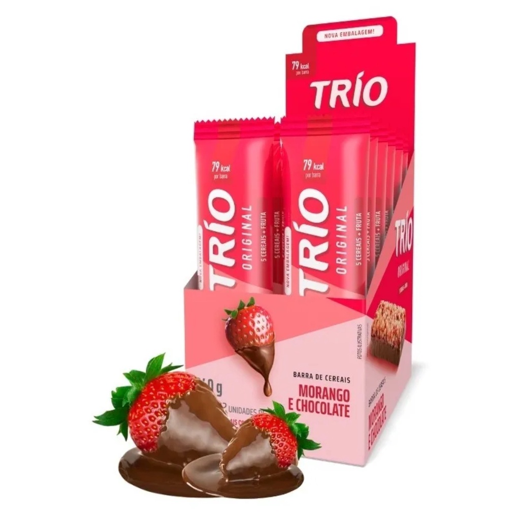 Barra De Cereais Trio Morango Com Chocolate Un Shopee Brasil