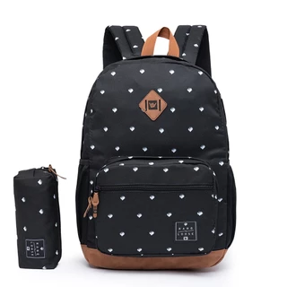 Kit Mochila Escolar Trabalho Hang Loose Reforçada Espaçosa + Estojo Moda Casual Feminina