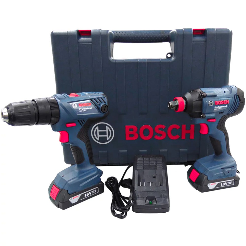 Kit Parafusadeira e Furadeira Bosch GSB 180-LI e Chave de Impacto GDX ...