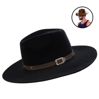 Chapéu Preto Gusttavo Lima Sertanejo Aba 9cm Unissex - Promoção