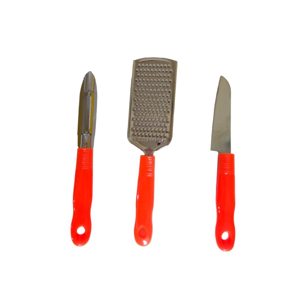 Ralador, Faca E Descascador - Jogo Cozinha - 3pcs | Shopee Brasil