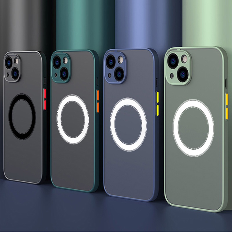 Magnético Luxuoso Para Magsafe Capinha De Carga Sem Fio iPhone 11 12 Pro Max Mini Antichoque Armadura Rígida Capa