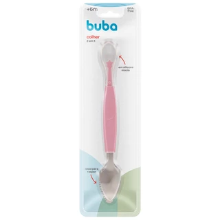 Colher 2 Em 1 Raspar Frutas E Alimentar Rosa15344 - Buba