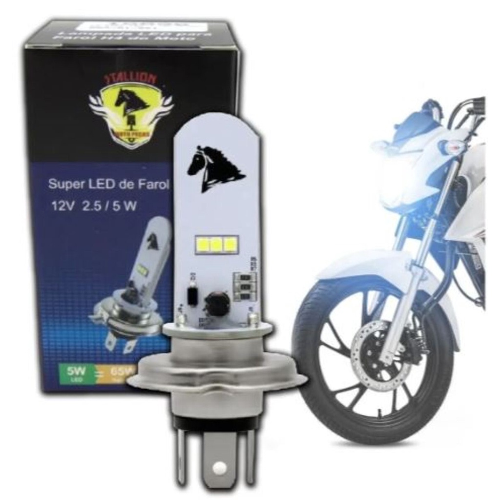 Lampada Moto H4 Super Led 8000k Prime Cg Cbx Titan Xre Fazer