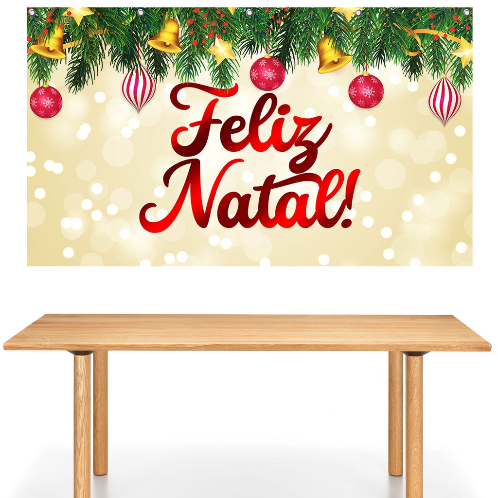 Painel de Lona Redondo Feliz natal e um Próspero Ano Novo Pisca