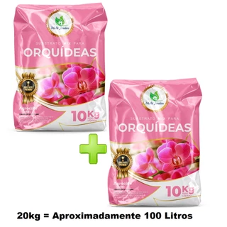 20kg Substrato Mix Orquídeas Premium Casca de Pinus, Carvão Vegetal, Casca de Arroz, Chip de Coco