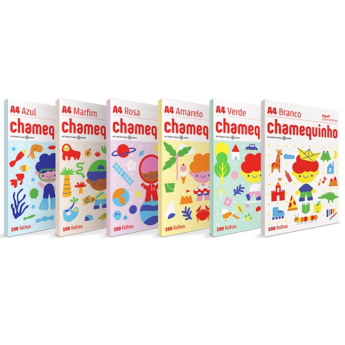 Papel Sulfite Chamequinho Brancocolorido 100 Folhas A4 75 Gramas Shopee Brasil 5905