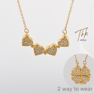 [TBK Twofer 18k Gold Tomomi Pendant Necklace Acessórios Jóias Para Mulheres Gift Heart 396Ntbk