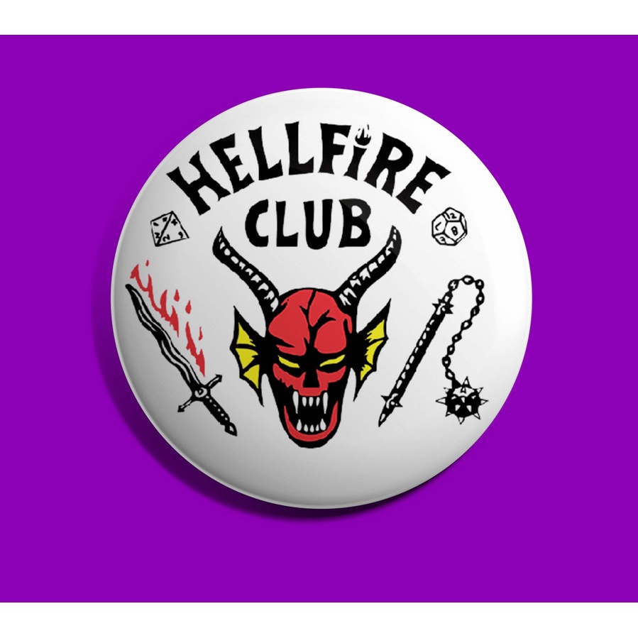 Botton HELLFIRE CLUB STRANGER THINGS Bottom de filmes botom de series boton de filme broche de serie button filmes e series broche alfinete 3,5cm