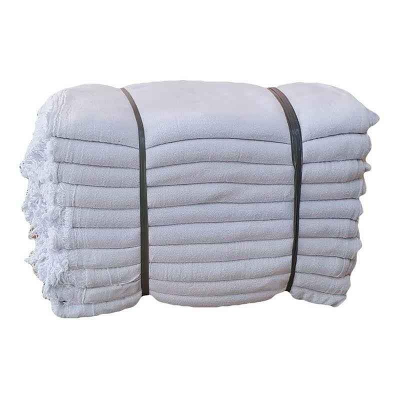 20 unidades pano de chão branco alvejado Premium grande 63 x41 costurado duplo tipo saco kit