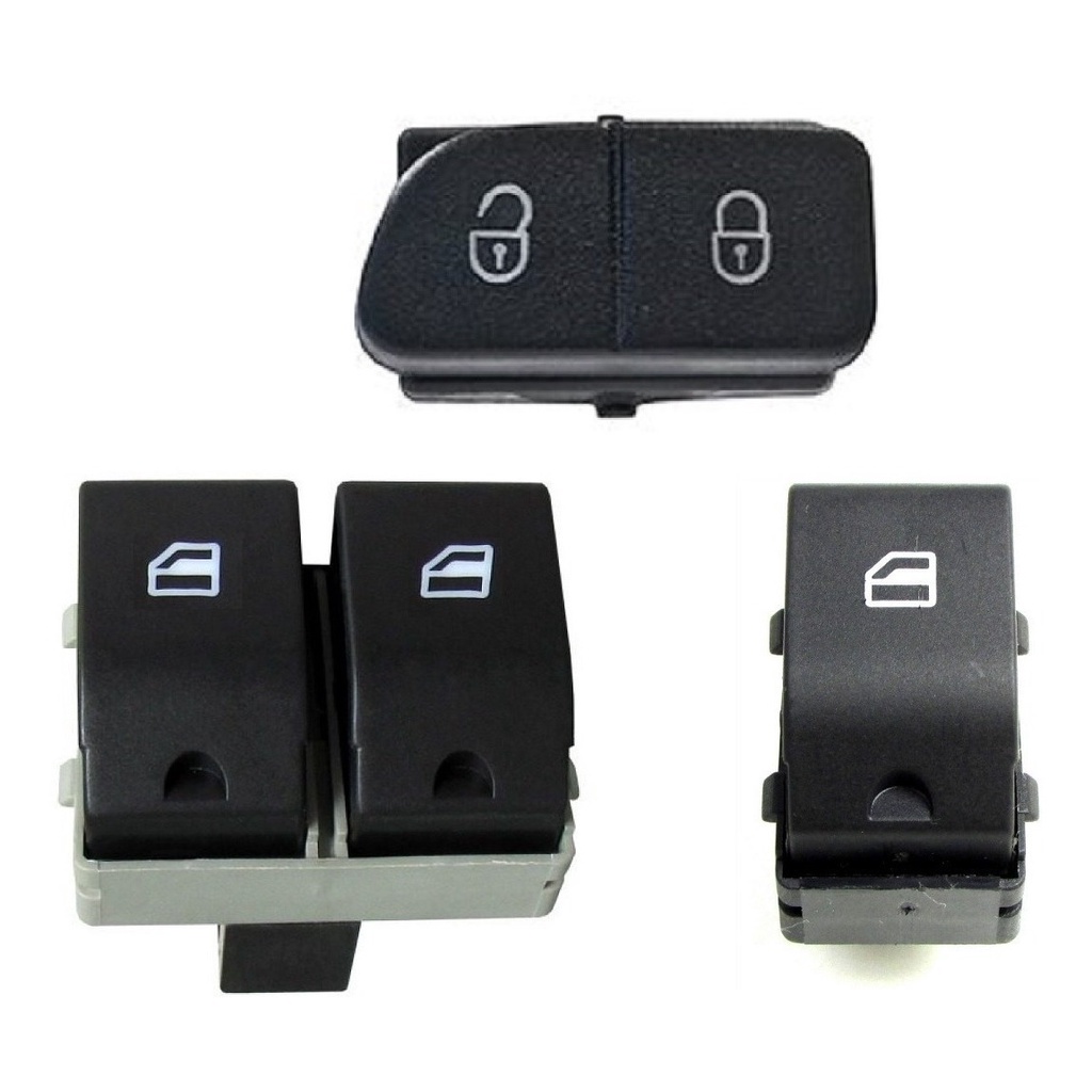 Kit Dianteiro Botão Vidro Elétrico Voyage Saveiro Gol G5 G6 G7 3 botões ...