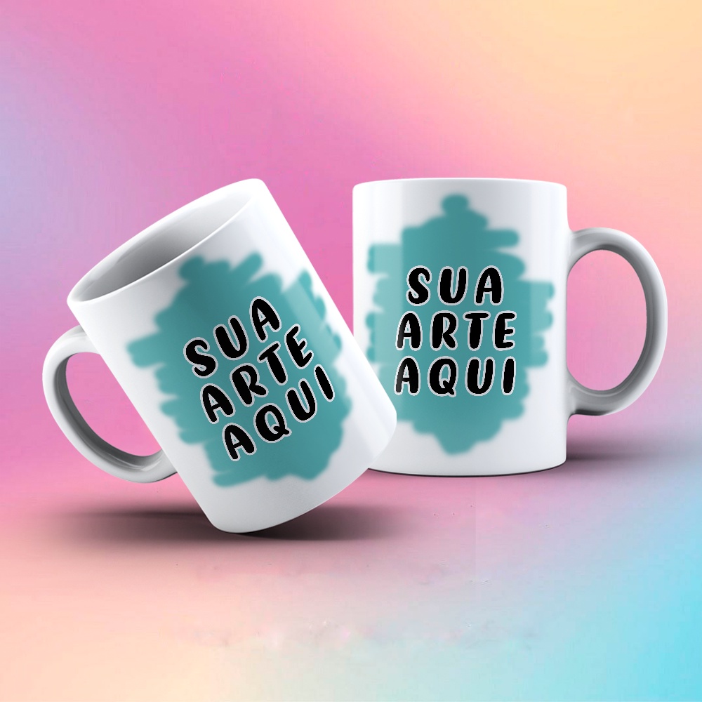 Caneca cerâmica branca personalizada - 325ml - faça do seu jeito
