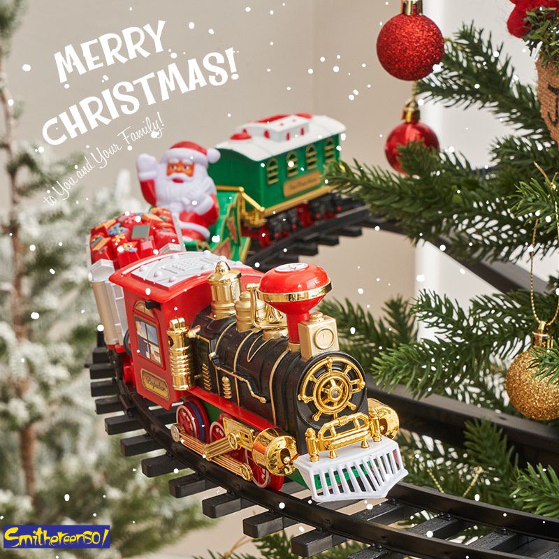 Presente de brinquedo de Natal infantil Xmas Trem Definir Trilhos  Ferroviários Brinquedos Xmas Trem Presente para Crianças Festa de Natal  Árvore de Natal Decor Train