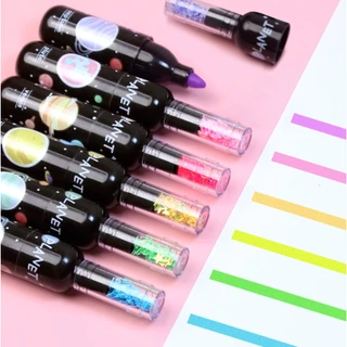 Marca Textos Planetas Kit 6 Cores Papelaria Divertida
