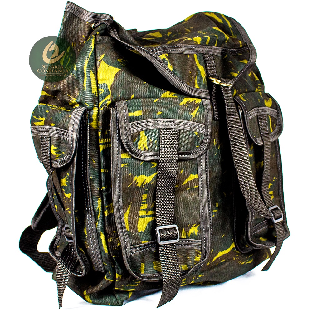 Mochila Em Lona Grande Camuflada Pesca Camping Bolsos Cv Shopee Brasil