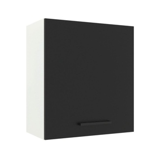 Armário Aéreo Madesa Agata 60 cm 1 Porta - Branco/Preto