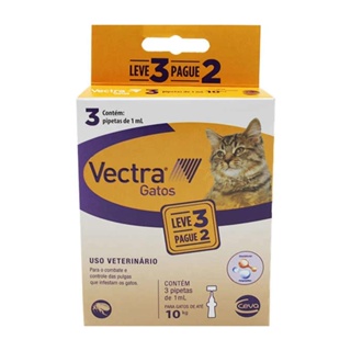 Vectra Ceva Antipulgas Combo 3 Pipeta Gatos até 10kg