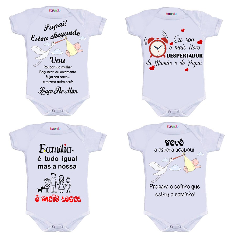 Kit Body de Frases Anúncio de Gravidez