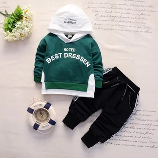 Novo Outono Bebê Roupas Crianças Meninos Meninas Cartas Esportivas Capuz Calças 2Pcs/Conjuntos Toddler Ativas Infantis Roupa Treino Infantil